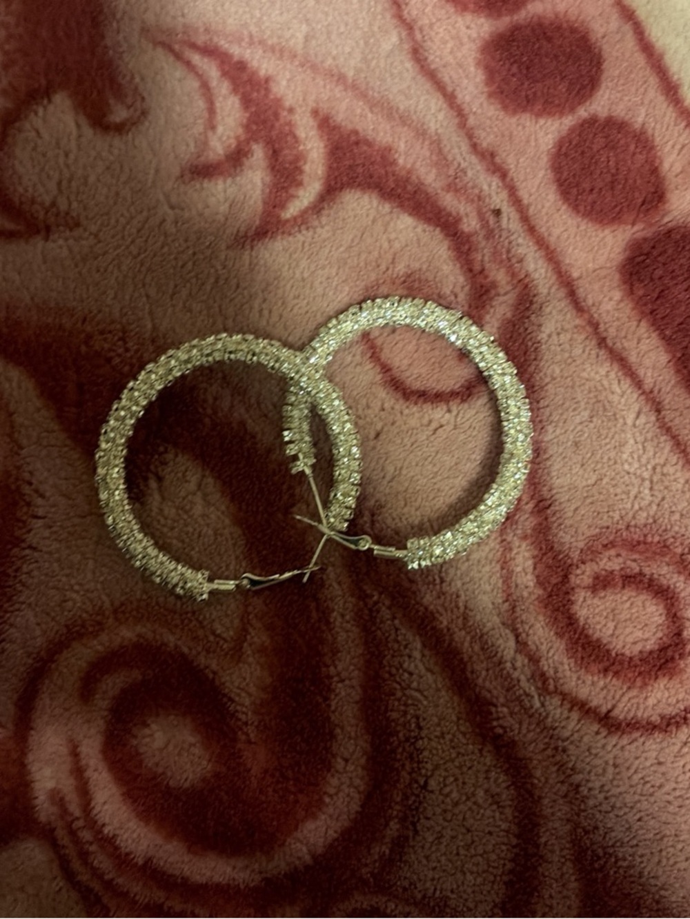 Sparkling Textured Hoop Earrings in Gold - Women Jewelry